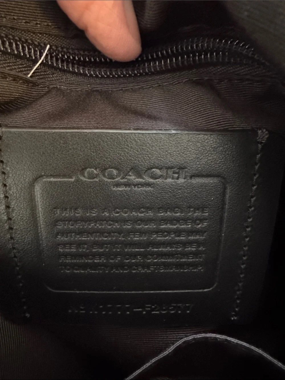 Coach - Black Signature Leather Messenger/Purse Bag